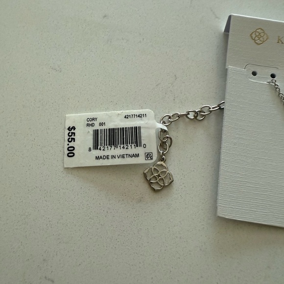 Kendra Scott Cory Semiprecious Stone Pendant Necklace - Black/Silver Tone - NWT - Picture 7 of 7